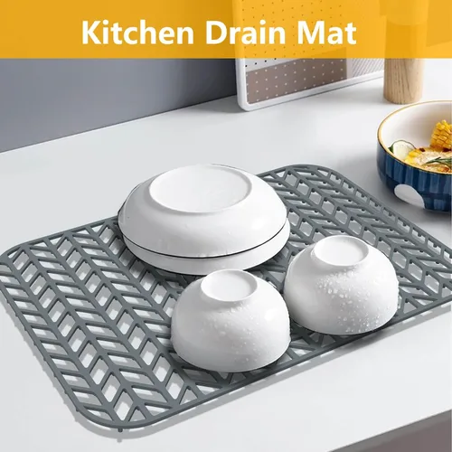 Miniatura 7 de Protectores de fregadero para fregadero de cocina de 12, 13, 16, 18, 19, 24, 26, 28, 29, 30 pulgadas, protectores de silicona para fregadero de Gris