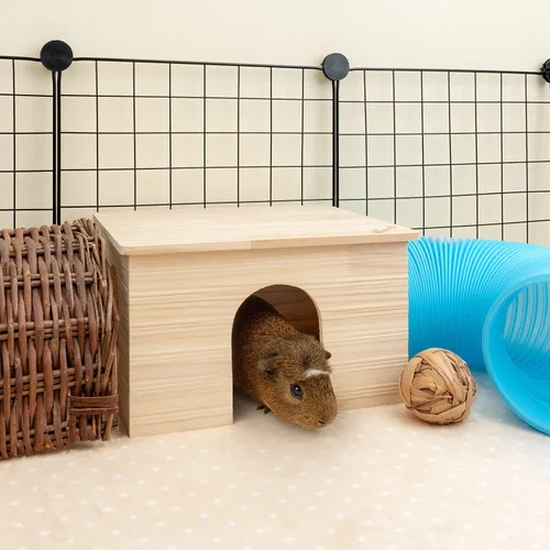 Miniatura 2 de Niteangel Casa de madera con ventana, chinchilla y cobaya cabaña escondite