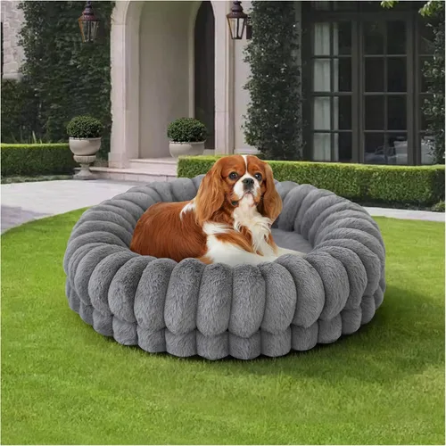 Miniatura 12 de BALANCE Cama de lujo para perros en forma de dona, camas redondas de 23 pulgadas para perros pequeños, lavable, cama ortopédica calmante