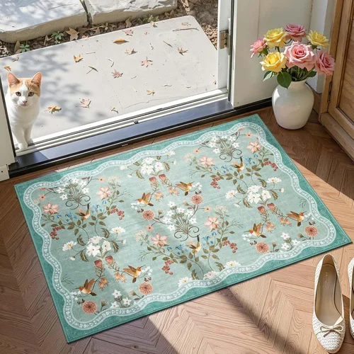 Miniatura 21 de Jinchan Alfombra Floral de Pasillo, 2x5, Alfombras Antideslizantes Lavables a Máquina, Alfombra Suave de Pelo Bajo para Pasillo, Resistente a