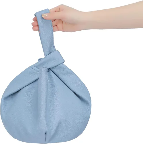 Miniatura 3 de Bolsa pequeña para mujer, de piel suave, con asa superior, bolsa de nudo, monederos y bolsos