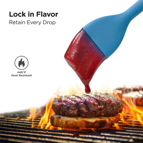 Miniatura 4 de Kitchen Mama WaltzGrip Platinum - Cepillo de silicona para repostería, juego de 2 cepillos resistentes al calor para cocinar, hornear, asar, asar