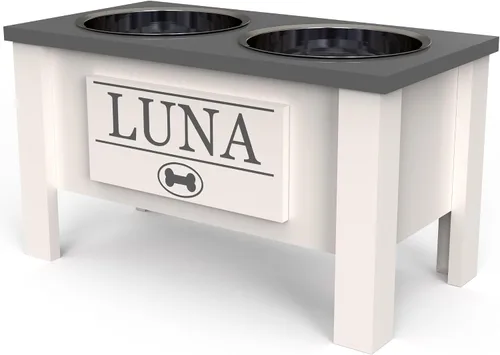 Miniatura 95 de GrooveThis Woodshop Soporte Personalizado de Cuenco Elevado para Perros de Tamaño Grande, Mediano, Pequeño y Extra Pequeño - Cuencos de Acero Negro