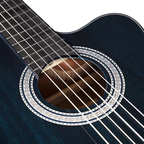 Miniatura 6 de WINZZ Guitarra clásica 4/4, guitarra de cuerda de nailon de tamaño completo de 39 pulgadas para adultos principiantes, kit completo de guitarra