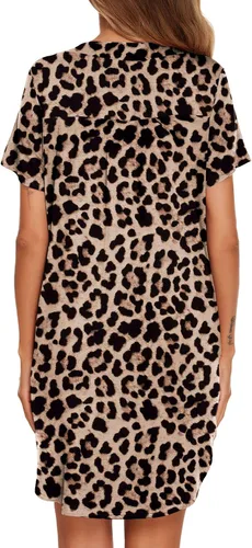 Miniatura 5 de Ekouaer - Camisón abotonado con cuello en V para mujer