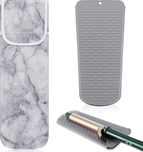 Miniatura 11 de Shappy 2 Piezas Funda de Viaje para Rizador Resistente al Calor Funda Porta Plancha Plana Manga de Neopreno Porta Alisador y Bolsa Plana