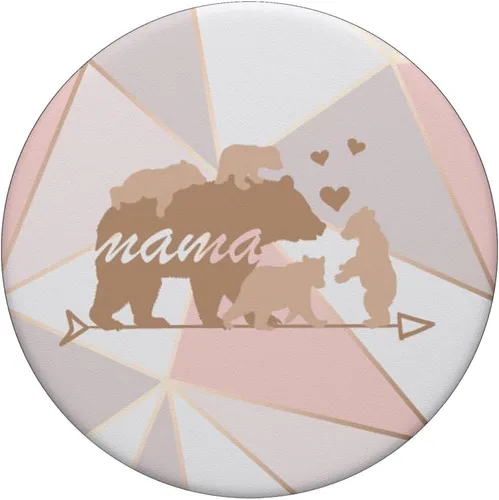 Miniatura 3 de Mama Bear Pop Socket 4 Cubs - Soporte para teléfono para mujer, diseño de oso de mamá, Negro