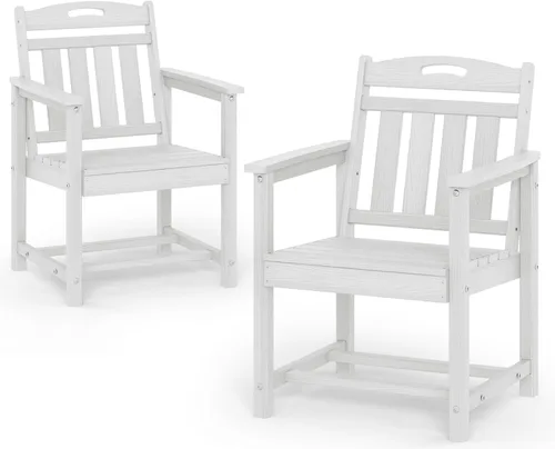 Miniatura 36 de Juego de comedor de patio al aire libre de HDPE con mesa y 6 sillas, juego de mesa y sillas de 7 piezas para todo clima, agujero para sombrilla de 2