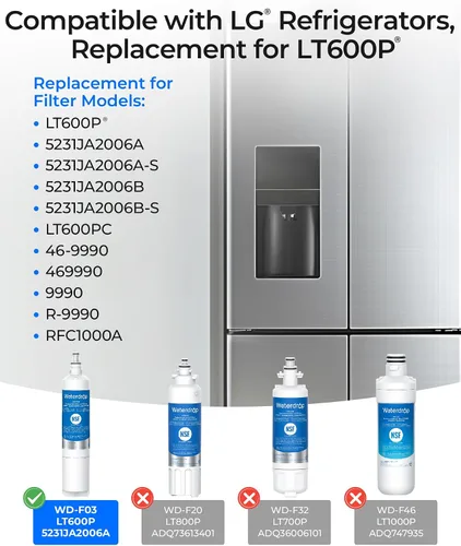 Miniatura 2 de Waterdrop WD-F03 Reemplazo para LG® LT600P®, KENMORE 9990, 5231JA2006A, 5231JA2006B, KENMORECLEAR 46-9990, WFC2001, LSC27931ST, LFX25960ST, FML-2