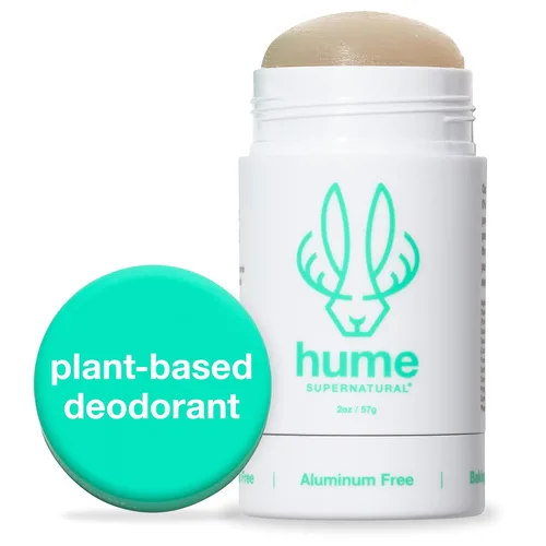 Hume Supernatural Desodorante sin aluminio Roll On para mujeres y hombres, seguro para pieles sensibles, probiótico y a base de plantas, absorbe la