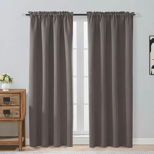 Miniatura 58 de OVZME Cortinas opacas turquesa para tratamiento de ventanas pequeñas, cortinas cortas con bloqueo de luz para ventana de cocina sobre el fregadero