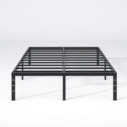 Miniatura 12 de NEW JETO - Marco de cama de metal, marco de cama tamaño individual con espacio de almacenamiento, base de colchón resistente y de trabajo pesado