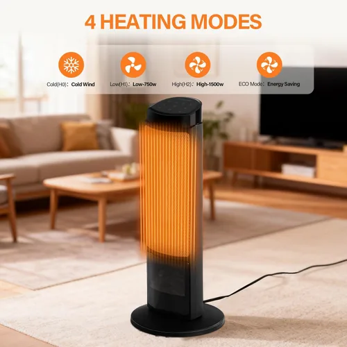 Miniatura 6 de Calentador de habitación, calentador de espacio para uso en interiores con termostato, calentador eléctrico para dormitorio, oficina, sala de estar