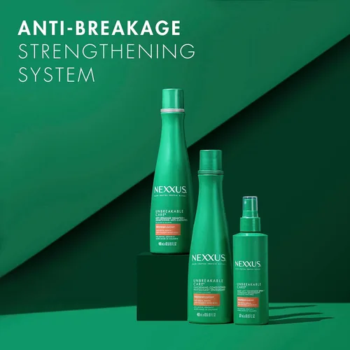 Miniatura 5 de Nexxus Champú, acondicionador y spray sin enjuague para el cuidado irrompible, paquete de 3 para cabello fino y fino con queratina, colágeno, biotina