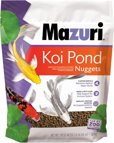 Mazuri Koi Nuggets Flotantes para Estanque, Alimento Flotante para Peces Koi para Estanques (3.5 LB)