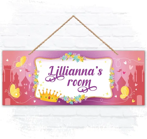 Letrero personalizado con nombre de niña/niño, letrero decorativo personalizado para dormitorio de niños, tienda de campaña de castillo, Navidad y