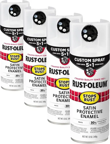Miniatura 20 de Rust-Oleum 376855 - Pintura en aerosol antióxido personalizada 5 en 1, 12 onzas, color negro mate, (paquete de 1)