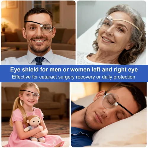 Miniatura 7 de AMZVIO 2 protectores de ojos para después de cirugía de cataratas, protector de ojos transparente con correa ajustable, parche médico para adultos