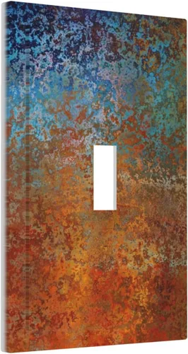 Miniatura 106 de Placa Decorativa de Pared Beige Boho de Mediados de Siglo Sol Abstracto 1-Gang Retro Años 70 Arte Geométrico Moderno con Arco Eléctrico Interruptor