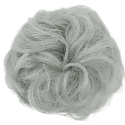 Miniatura 15 de CAISHA Postizo Grande Scrunchy Recogido Peinado Nupcial Rizado Moño Despeinado Marrón Chocolate Oscuro G2E