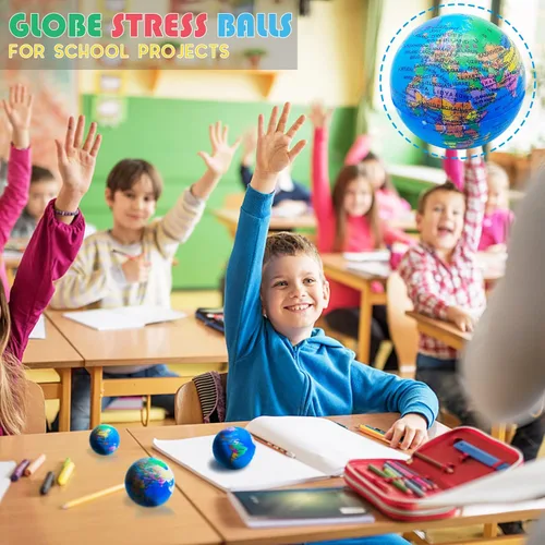 Miniatura 4 de 24 bolas de globo para apretar, bolas de espuma de 2.5 pulgadas para niños, escuela, aula, recuerdos de fiesta