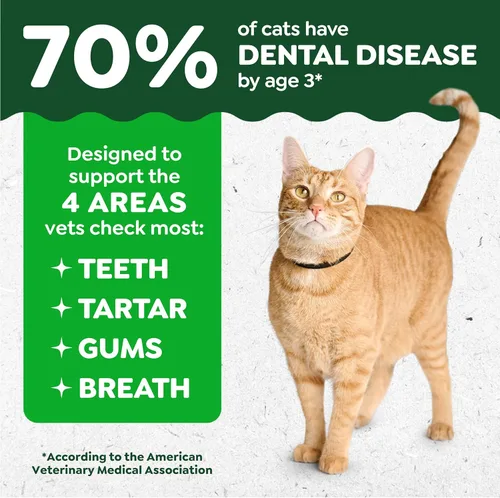 Miniatura 3 de Greenies Golosinas dentales naturales para gatos adultos recomendadas por veterinarios felinos, sabor hierba gatera, bolsa de 2.1 onzas