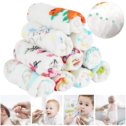 Miniatura 6 de Paños de muselina para bebé, toallas y paños para recién nacidos, artículos esenciales imprescindibles para lavar ropa suave para bebé, paños
