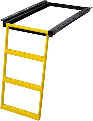 Miniatura 10 de Buyers Products 5232000 - Escalón retráctil negro de 2 peldaños – Escalón de caja de camión antideslizante resistente para camiones, remolques