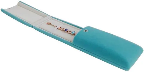 Miniatura 3 de Collar de joyería de terciopelo aguamarina de grado premium Caja de reloj Caja de presentación Embalaje Colgante