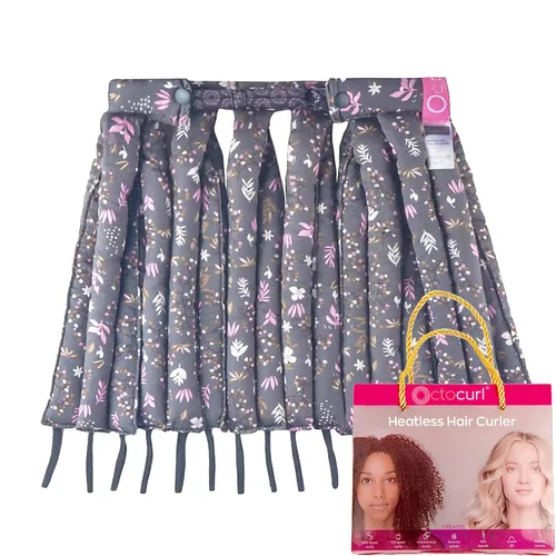 Miniatura 22 de Octocurl Diadema sin calor, rizadores de pelo para dormir, rizadores sin calor para cabello largo (algodón, rosa)