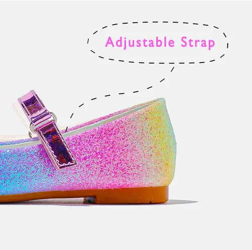 Miniatura 4 de Furdeour Girls Dress Shoes Mary Jane Flower Wedding Party Bridesmaids Shoes Glitter Princess Ballet Flats for Kid Toddler