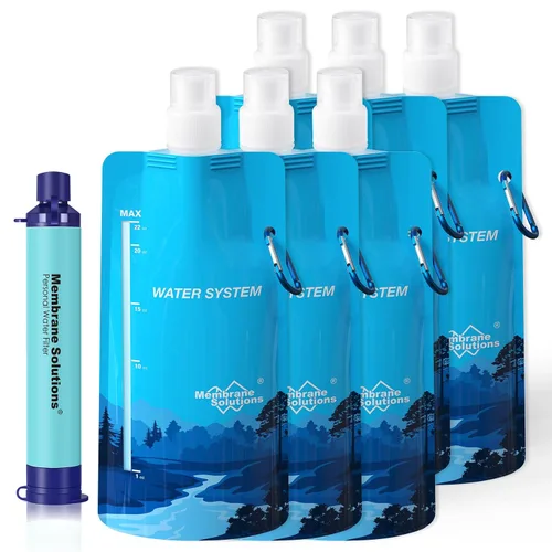 Miniatura 9 de Membrane Solutions - Sistema exprimible de filtración de agua, kit de purificador de agua de supervivencia, equipo portátil para hacer senderismo