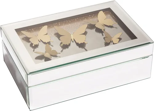 Joyero de mariposa dorado mediano, organizador de joyas, organizador de almacenamiento decorativo para mujeres y niñas, regalo de lujo