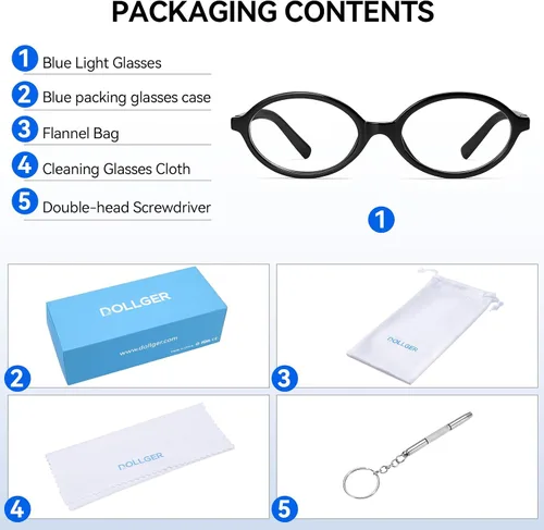 Miniatura 7 de Dollger Oval Blue Light Glasses for Women Men Fashion Retro 90s Small Frame Computer Glasses