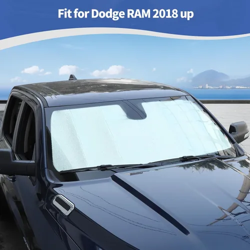 Miniatura 4 de RT-TCZ Parasol para parabrisas RAM para Dodge RAM 1500 2500 3500 2018 - Presente parasol delantero RAM 18+