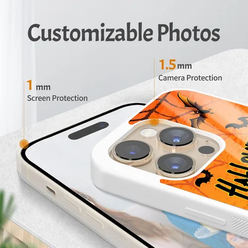 Miniatura 3 de Fundas divertidas para teléfono con diseño de calabazas de Halloween, color naranja, para mujeres y niñas, regalos para iPhone 11, 12, 13, 14, 15