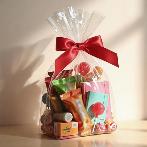 Miniatura 6 de Morepack Bolsas de celofán de fondo plano, 100 unidades, 10 x 4 x 14 pulgadas, bolsas de regalo de celofán de fondo plano transparente con lazos