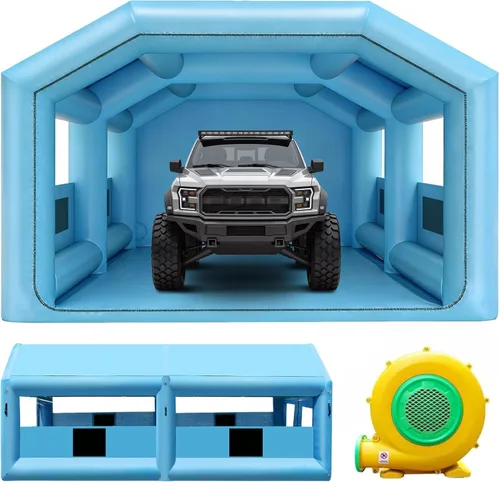 Miniatura 9 de LVAOSTT Cabina de Pintura 10x8.2x8.2 Pies Cabina de Pintura Inflable Carpa de Cabina de Pulverización Portátil con Sistema de Soplador y Filtro