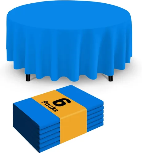 Miniatura 71 de Smiry - Juego de 6 manteles desechables, 54 x 78 pulgadas, manteles impermeables rectangulares para fiestas, cubierta de mesa de plástico