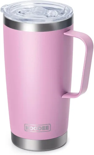 Miniatura 33 de Koodee - Vaso delgado de acero inoxidable de 20 onzas (4 unidades) aislado con doble pared, vaso de agua con 4 tapas, 4 popotes y 2 cepillos