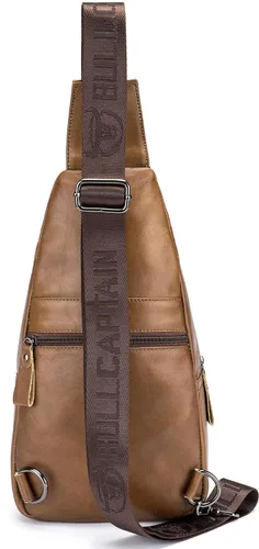 Miniatura 17 de Bolsos cruzados para hombre, bolso bandolera de cuero, mochilas casuales para el pecho, bolsa de hombro, mochilas de senderismo de viaje