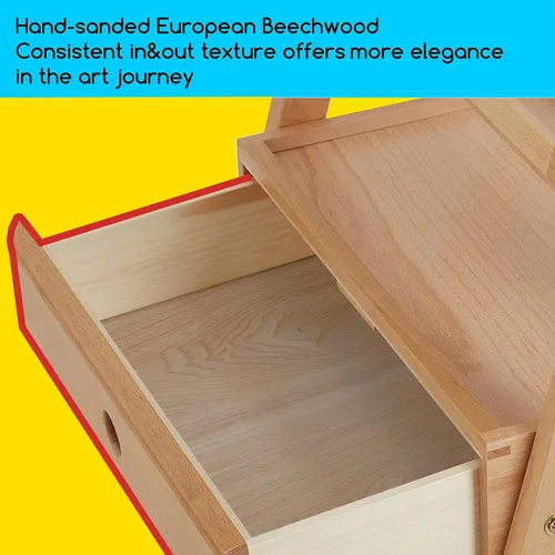 Miniatura 3 de MEEDEN Caballete de pintura con cajón de almacenamiento, caballete de estudio con marco en H, ajustable (60 a 75 pulgadas), soporte de caballete