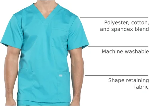 Miniatura 69 de Cherokee WW Professionals WW695 - Camisa de uniforme sanitario para hombre, con cuello en V