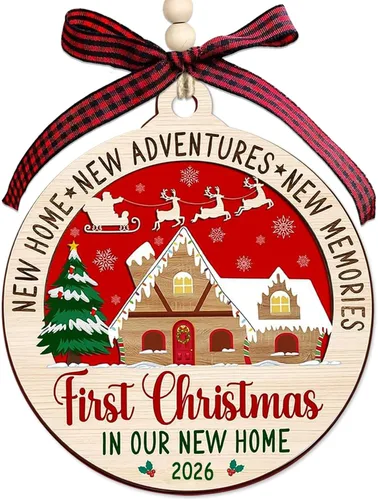 Miniatura 13 de Adornos de Navidad 2026, adornos de madera para árbol de Navidad, regalos de decoración de Navidad para mujeres, hombres, adorno de vacaciones