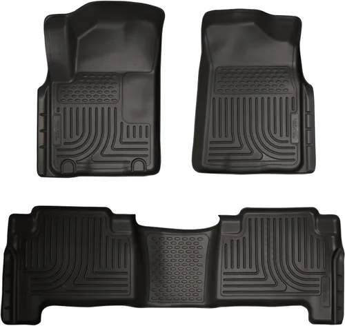 Husky Liners Weatherbeater Alfombrillas de suelo | Compatible con Infiniti QX56 2011-2013; Infiniti QX80 2014-2018, Nissan Armada 2017-2018; Nissan