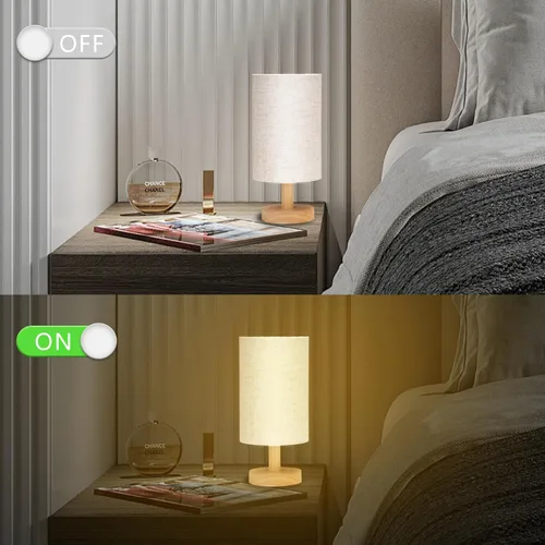 Miniatura 3 de Lámpara de mesa pequeña para dormitorio, lámparas de noche para mesitas de noche, lámpara de luz minimalista para mesita de noche, lámparas