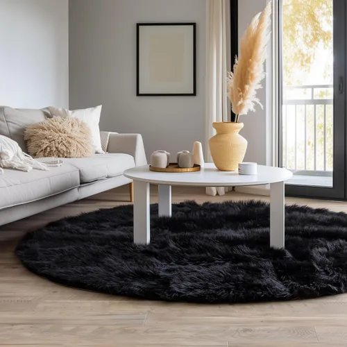 Miniatura 64 de Super Area Rugs - Alfombra de piel de oveja suave y esponjosa Gris oscuro
