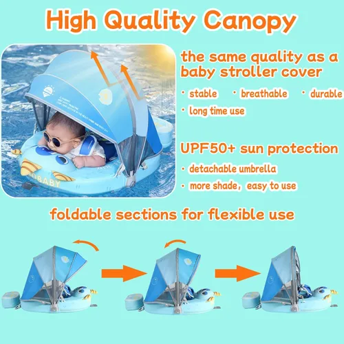 Miniatura 4 de Mambobaby Flotador para añadir cola sin volteo, flotador de natación para bebé, flotador de espuma de perlas, flotadores de agua sólida, entrenador