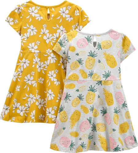 Miniatura 13 de Simple Joys by Carter's - Conjunto de vestido de manga corta y sin mangas para niña, paquete de 2