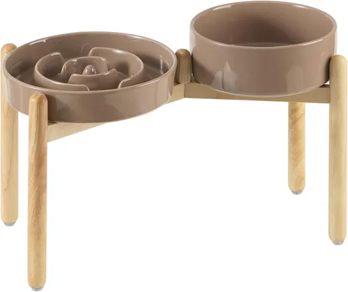 Miniatura 12 de Havniva Tazón de cerámica de 0.9 tazas para perros de alimentación lenta para perros pequeños, alimentador lento para mascotas de 6.1 pulgadas, 1 x